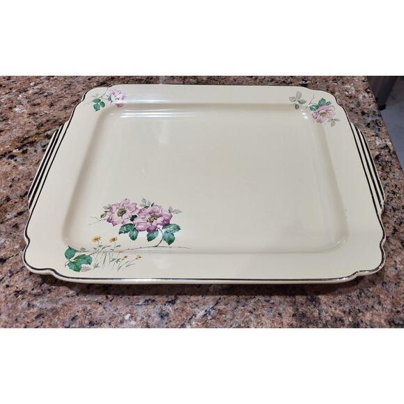 Vintage Homer Laughlin Briar Rose Serving Tray 15 1/4" x 11 1/2", Undamaged Rare - Picture 11 of 14